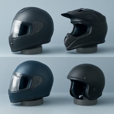 What are the main motorcycle helmet types to compare?