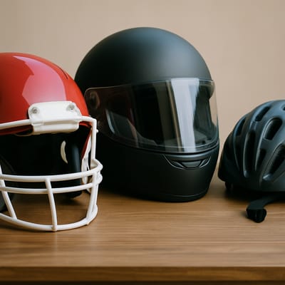 How do football and motorcycle helmet standards compare?