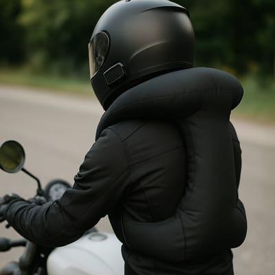 How does a neck airbag work during a crash?